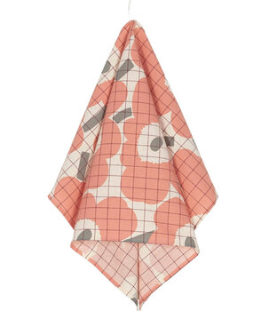 Marimekko Marimekko Pieni Unikko theedoek 43x70cm roze grijs Marimekko Marimekko Pieni Unikko theedoek 43x70cm roze grijs