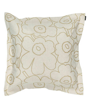 Marimekko Marimekko Pieni Piirto Unikko kussenhoes 50x50 cm rietgeel/goud Marimekko Marimekko Pieni Piirto Unikko kussenhoes 50x50 cm rietgeel/goud