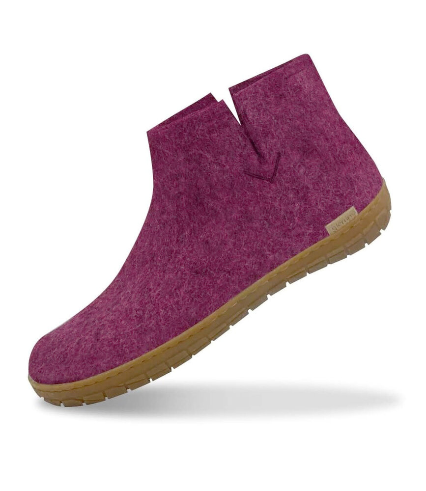 Glerups Glerups Boot Slipper with rubber honey sole (various sizes) Cranberry Glerups Glerups Boot Slipper with rubber honey sole (various sizes) Cranberry