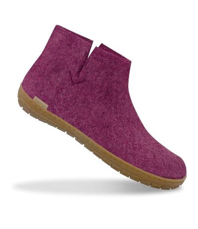 Glerups Glerups Boot Slipper with rubber honey sole (various sizes) Cranberry Glerups Glerups Boot Slipper with rubber honey sole (various sizes) Cranberry