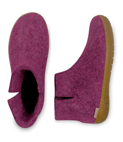 Glerups Glerups Boot Slipper with rubber honey sole (various sizes) Cranberry Glerups Glerups Boot Slipper with rubber honey sole (various sizes) Cranberry