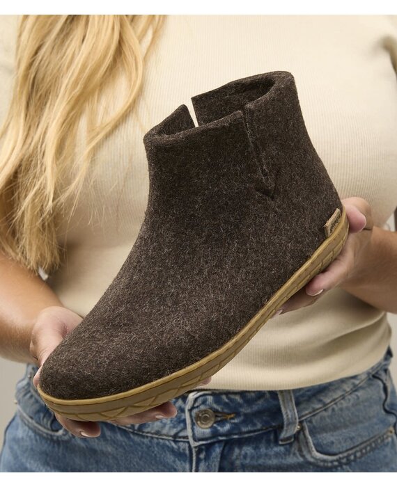 Glerups Boot met rubberen honing zool (diverse maten) Bruin Pantoffel