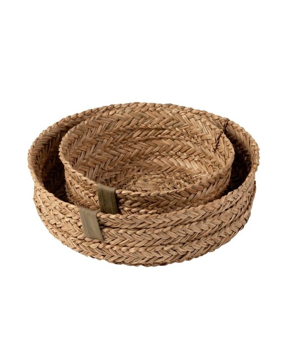 EKTA Living set van 2 manden Handgeweven Zeegras Visgraad