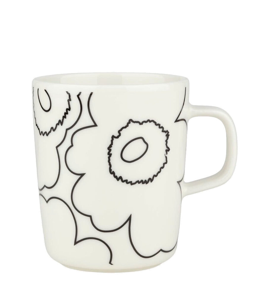Marimekko Marimekko Piirto Unikko 2.5dl beker zwart Marimekko Marimekko Piirto Unikko 2.5dl beker zwart