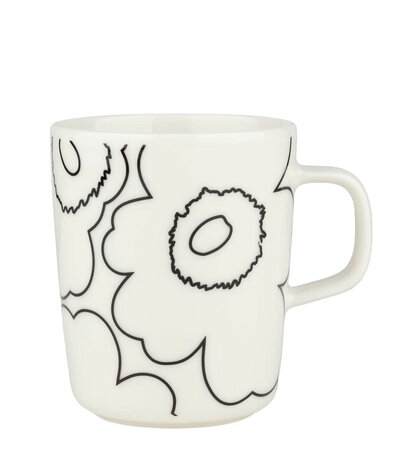 Marimekko Marimekko Piirto Unikko 2.5dl beker zwart Marimekko Marimekko Piirto Unikko 2.5dl beker zwart