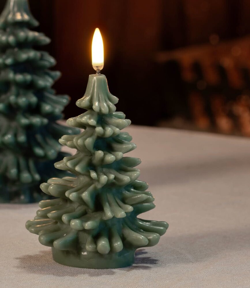 Uyuni Lighting Uyuni Lighting LED Wax Christmas Tree Olijfgroen W10 x H15cm Uyuni Lighting Uyuni Lighting LED Wax Christmas Tree Olijfgroen W10 x H15cm