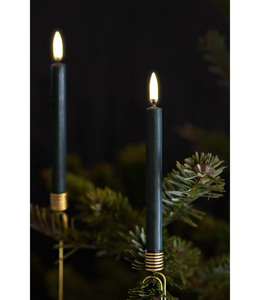 Uyuni Lighting Uyuni Lighting LED Wax  mini kaars 2 stuks Ø1,3 x 13.8cm Pine Green