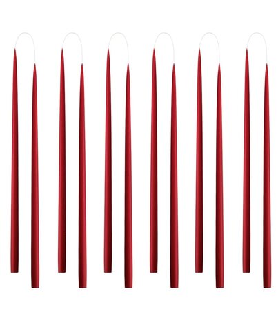 KunstIndustrien KunstIndustrien set van 12 kaarsen Ø1.3cm H28cm Donkerrood Handgemaakt KunstIndustrien KunstIndustrien set van 12 kaarsen Ø1.3cm H28cm Donkerrood Handgemaakt