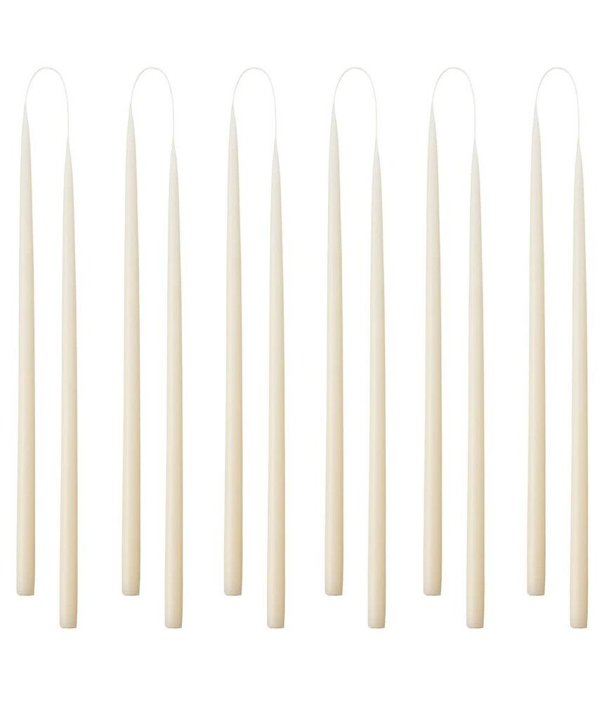 KunstIndustrien KunstIndustrien set of 12 candles Ø1.3cm H28cm Off-White Handmade KunstIndustrien KunstIndustrien set of 12 candles Ø1.3cm H28cm Off-White Handmade