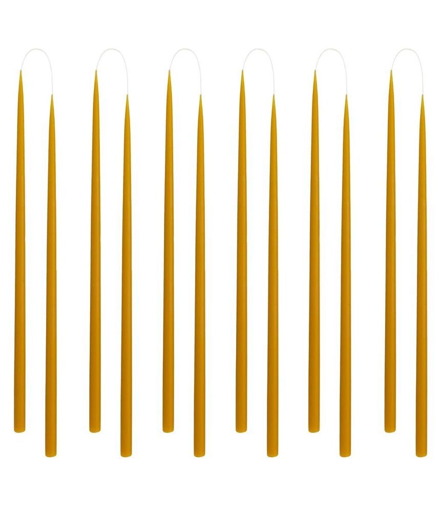 KunstIndustrien KunstIndustrien set van 12 kaarsen Ø1.3cm H28cm Honing Handgemaakt KunstIndustrien KunstIndustrien set van 12 kaarsen Ø1.3cm H28cm Honing Handgemaakt