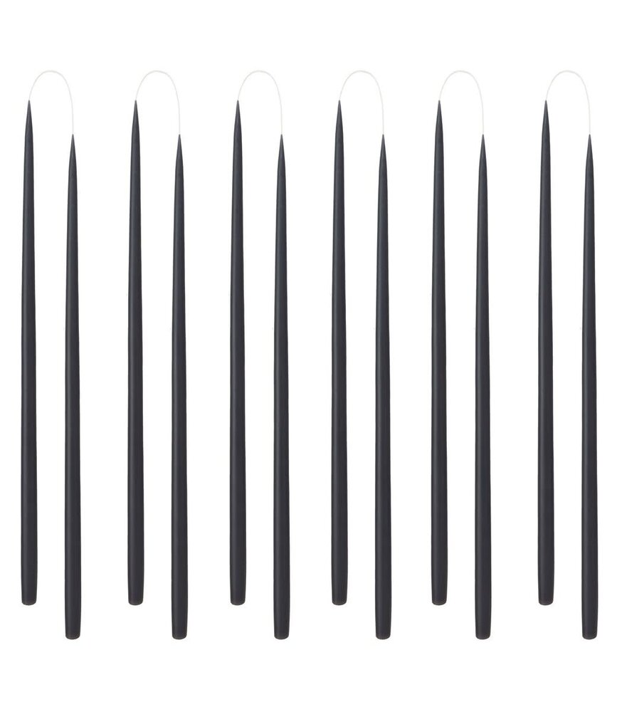 KunstIndustrien KunstIndustrien set of 12 candles Ø1.3cm H28cm Black Handmade KunstIndustrien KunstIndustrien set of 12 candles Ø1.3cm H28cm Black Handmade