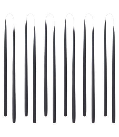 KunstIndustrien KunstIndustrien set of 12 candles Ø1.3cm H28cm Black Handmade KunstIndustrien KunstIndustrien set of 12 candles Ø1.3cm H28cm Black Handmade