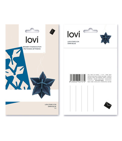 LOVI Lovi Ster berkenhout Blauw 5cm DIY pakketje LOVI Lovi Ster berkenhout Blauw 5cm DIY pakketje