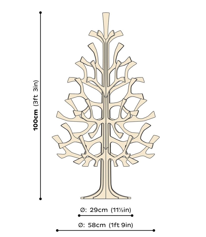 LOVI Lovi Spruce Berkenhout boom H100cm naturel 3D-boom DIY pakketje LOVI Lovi Spruce Berkenhout boom H100cm naturel 3D-boom DIY pakketje