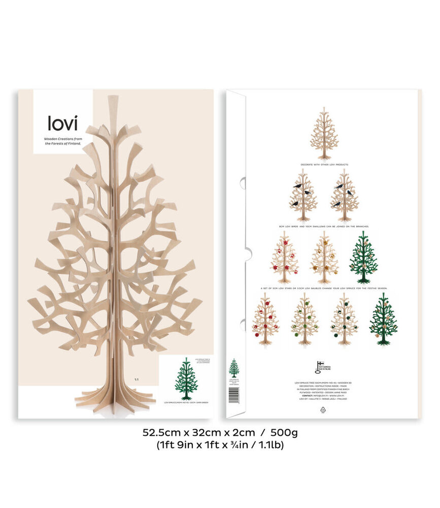 LOVI Lovi Spruce Birch plywood Tree H50cm 3D-tree DIY package LOVI Lovi Spruce Birch plywood Tree H50cm 3D-tree DIY package