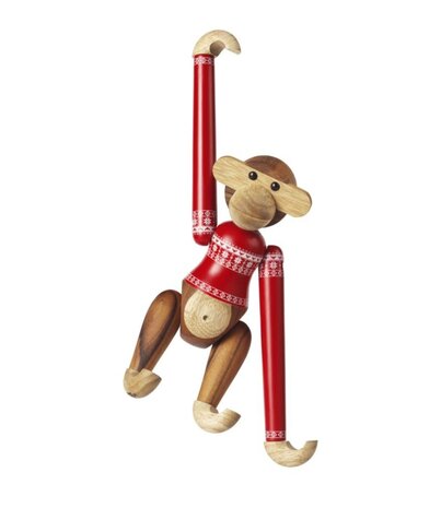 Kay Bojesen Denmark Kay Bojesen Monkey Kerst trui H19.5cm teak en limba Kay Bojesen Denmark Kay Bojesen Monkey Kerst trui H19.5cm teak en limba