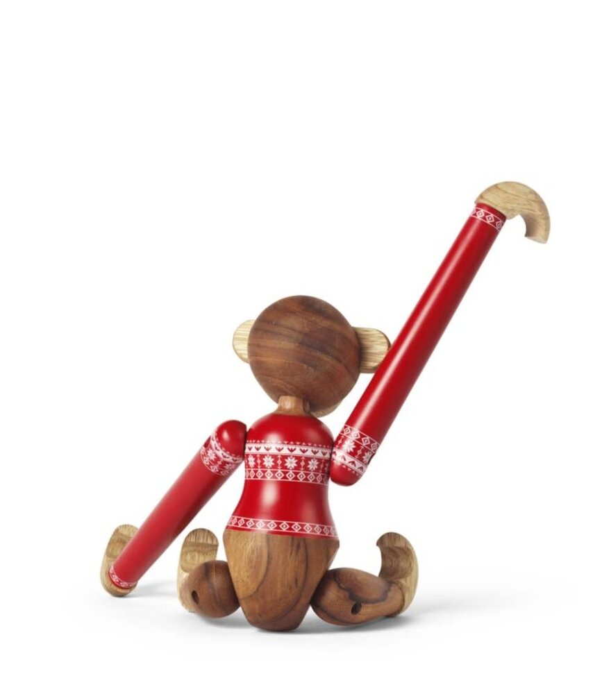 Kay Bojesen Denmark Kay Bojesen Monkey Kerst trui H19.5cm teak en limba Kay Bojesen Denmark Kay Bojesen Monkey Kerst trui H19.5cm teak en limba