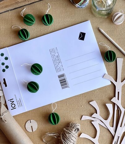 LOVI Lovi wooden balls Ø3.5cm Dark Green set of 7 - birch wood DIY package LOVI Lovi wooden balls Ø3.5cm Dark Green set of 7 - birch wood DIY package