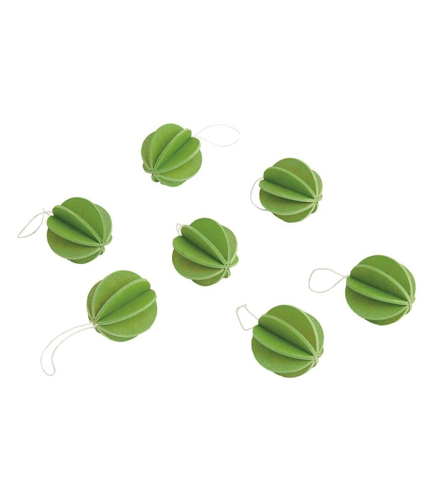 LOVI Lovi houten ballen Ø3,5cm lichtgroen set van 7 - berkenhout DIY pakketje LOVI Lovi houten ballen Ø3,5cm lichtgroen set van 7 - berkenhout DIY pakketje