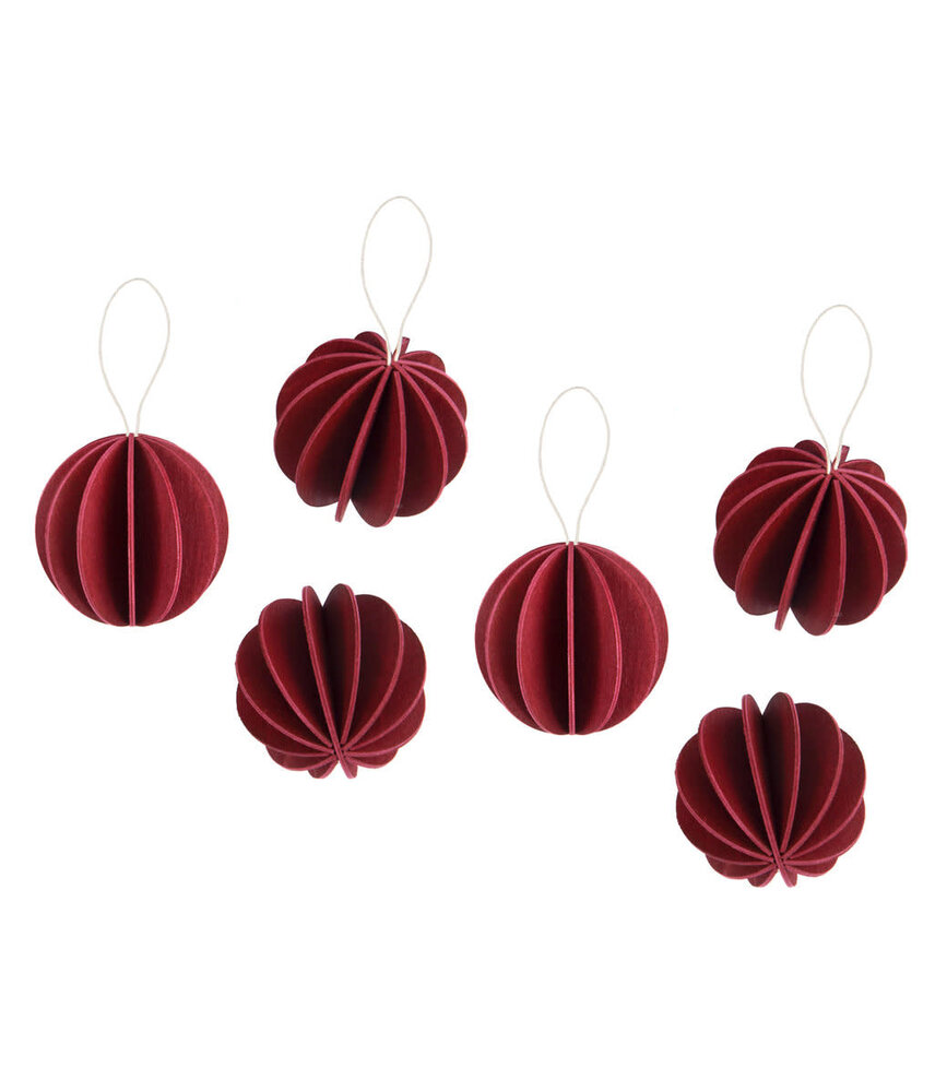 LOVI Lovi wooden balls Ø4cm set of 6 dark red - birch wood DIY package LOVI Lovi wooden balls Ø4cm set of 6 dark red - birch wood DIY package