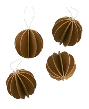 LOVI Lovi wooden balls Ø6cm set of 4 Cinnamon - birch wood DIY package LOVI Lovi wooden balls Ø6cm set of 4 Cinnamon - birch wood DIY package