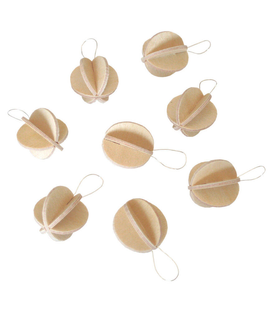 LOVI Lovi mini wooden balls birchwood natural set of 8 - DIY package LOVI Lovi mini wooden balls birchwood natural set of 8 - DIY package