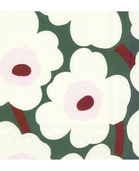 Marimekko Marimekko Unikko green cream Paper Napkins 33x33cm