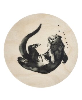 muurla Muurla x Teemu Järvi houten onderzetter Otter Ø10cm muurla Muurla x Teemu Järvi houten onderzetter Otter Ø10cm
