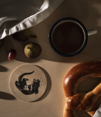 muurla Muurla x Teemu Järvi wooden coaster Otter Ø10cm muurla Muurla x Teemu Järvi wooden coaster Otter Ø10cm