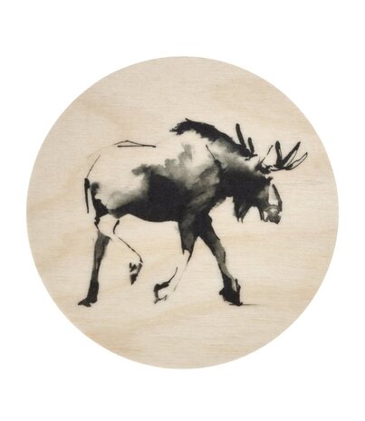 muurla Muurla x Teemu Järvi wooden coaster Moose Ø10cm muurla Muurla x Teemu Järvi wooden coaster Moose Ø10cm