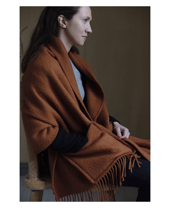 Lapuan Kankurit Uni wollen omslag sjaal met zakken 60x170 Kaneel