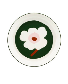 Marimekko Marimekko Unikko 20.5cm deep plate green pink Marimekko Marimekko Unikko 20.5cm deep plate green pink
