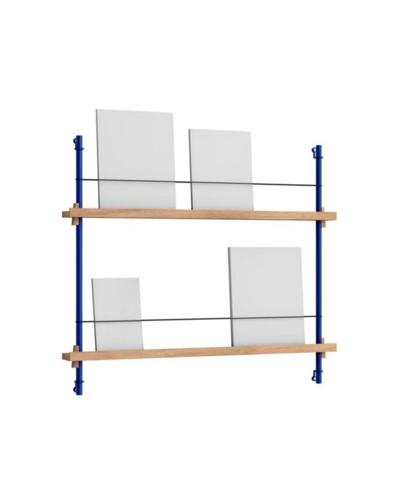 Moebe Moebe Magazine Shelving 73x85x7cm oak blue Moebe Moebe Magazine Shelving 73x85x7cm oak blue