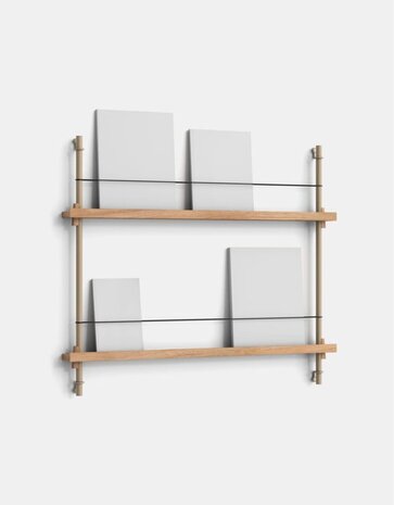 Moebe Moebe Magazine Shelving 73x85x7cm oak warm grey Moebe Moebe Magazine Shelving 73x85x7cm oak warm grey