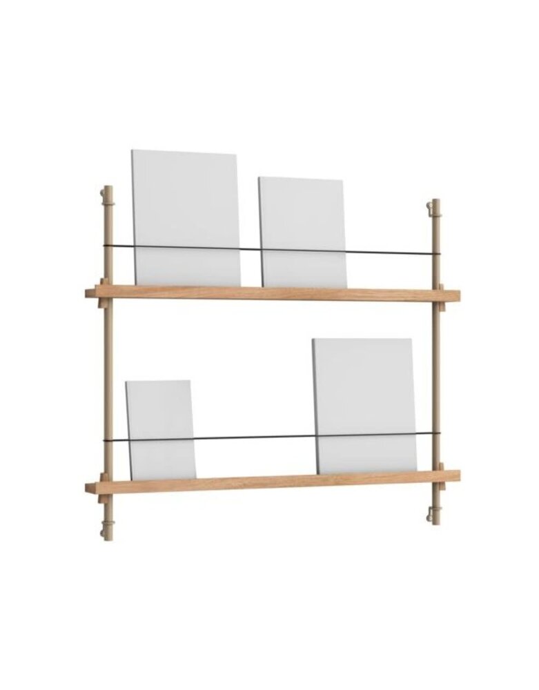 Moebe Moebe Magazine Shelving 73x85x7cm oak warm grey Moebe Moebe Magazine Shelving 73x85x7cm oak warm grey