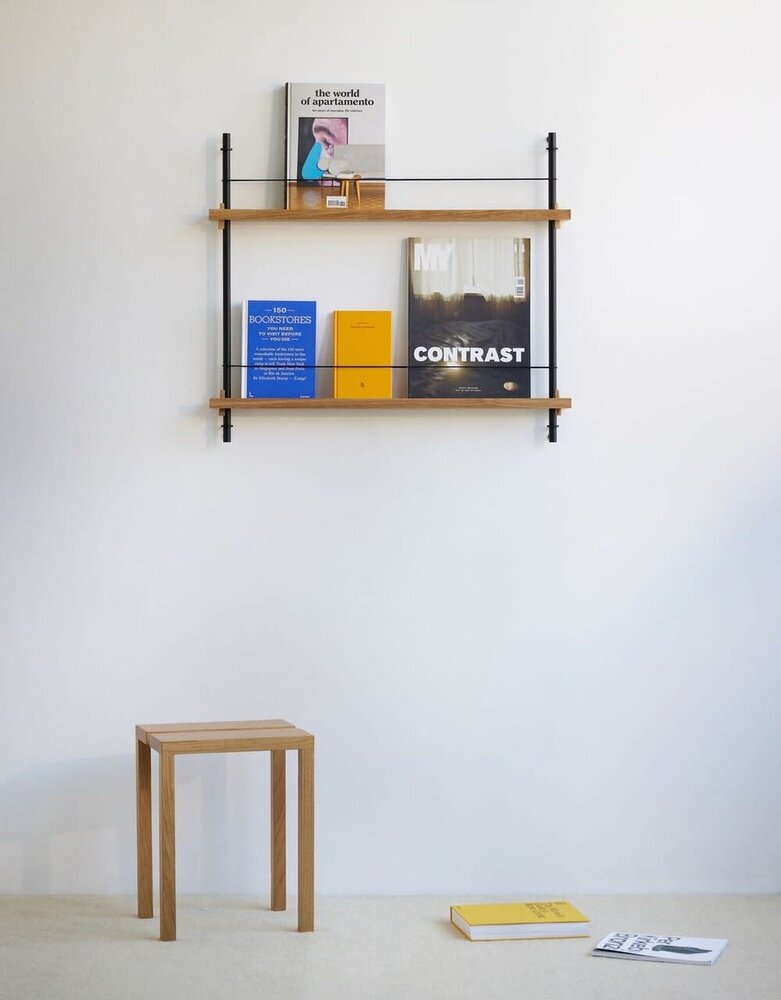 Moebe Moebe Magazine Shelving 73x85x7cm oak warm grey Moebe Moebe Magazine Shelving 73x85x7cm oak warm grey