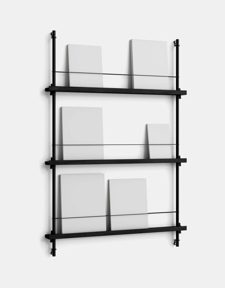 Moebe Moebe Tijdschriften en boeken wandrek 123x85x7cm zwart zwart