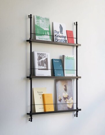 Moebe Moebe Tijdschriften en boeken wandrek 123x85x7cm zwart zwart
