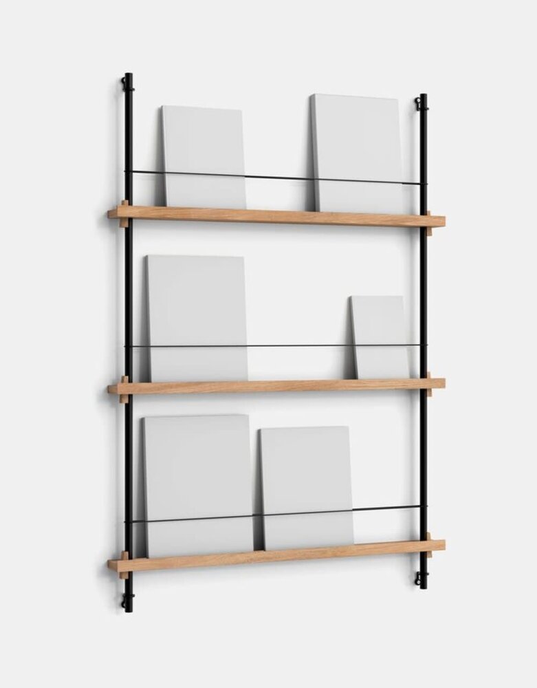 Moebe Moebe Tijdschriften en boeken wandrek 123x85x7cm eiken zwart Moebe Moebe Tijdschriften en boeken wandrek 123x85x7cm eiken zwart