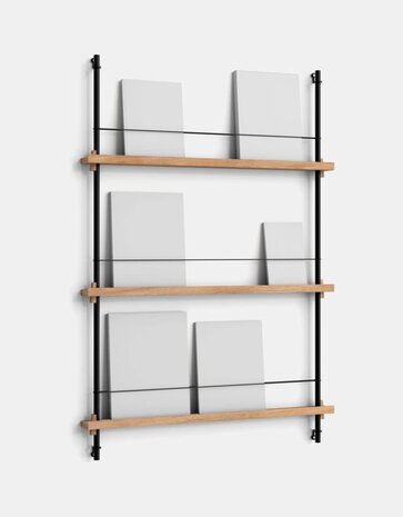Moebe Moebe Tijdschriften en boeken wandrek 123x85x7cm eiken zwart Moebe Moebe Tijdschriften en boeken wandrek 123x85x7cm eiken zwart
