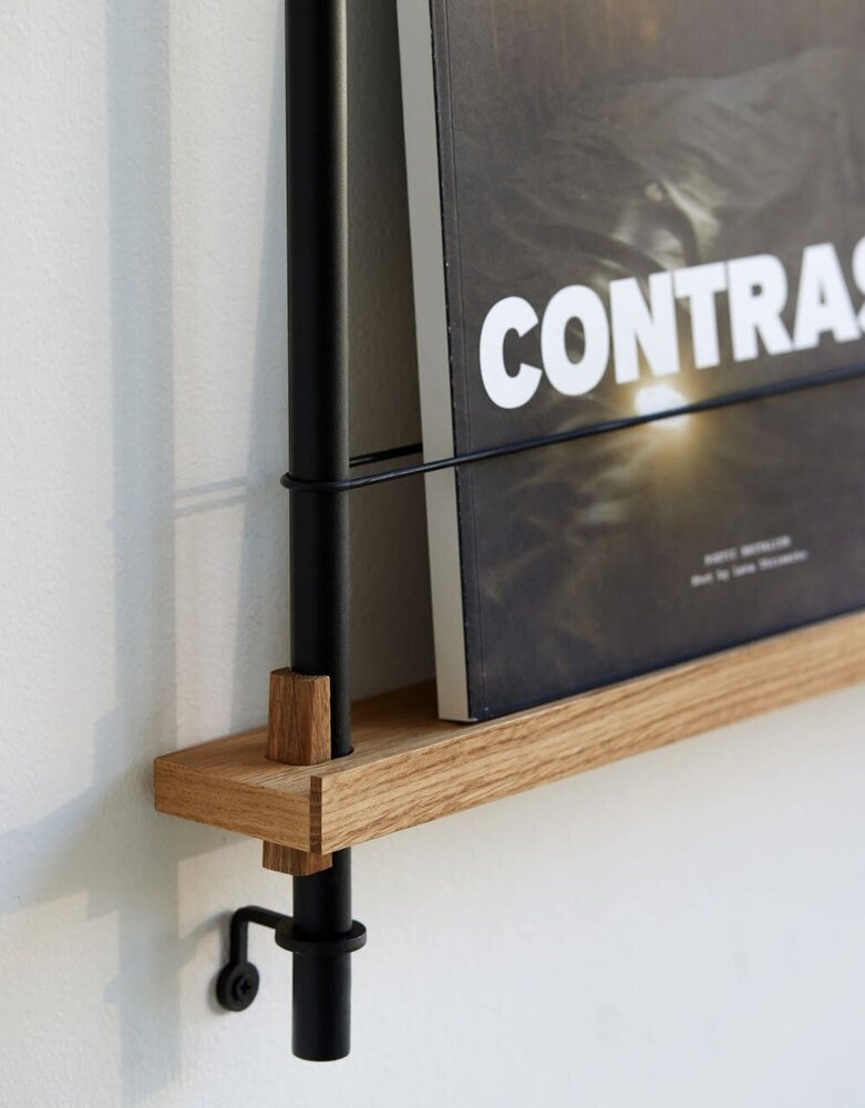 Moebe Moebe Tijdschriften en boeken wandrek 123x85x7cm eiken zwart Moebe Moebe Tijdschriften en boeken wandrek 123x85x7cm eiken zwart