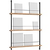 Moebe Moebe Magazine Shelving 123x85x7cm oak black Moebe Moebe Magazine Shelving 123x85x7cm oak black