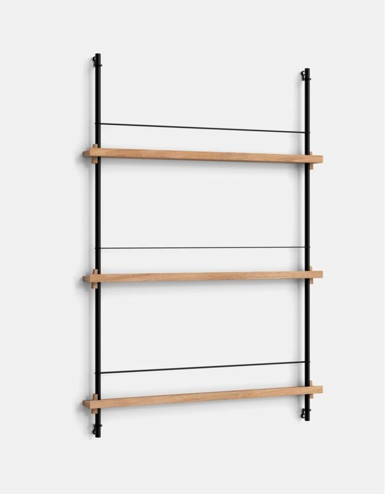 Moebe Moebe Magazine Shelving 123x85x7cm oak black Moebe Moebe Magazine Shelving 123x85x7cm oak black