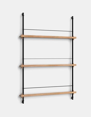 Moebe Moebe Magazine Shelving 123x85x7cm oak black Moebe Moebe Magazine Shelving 123x85x7cm oak black