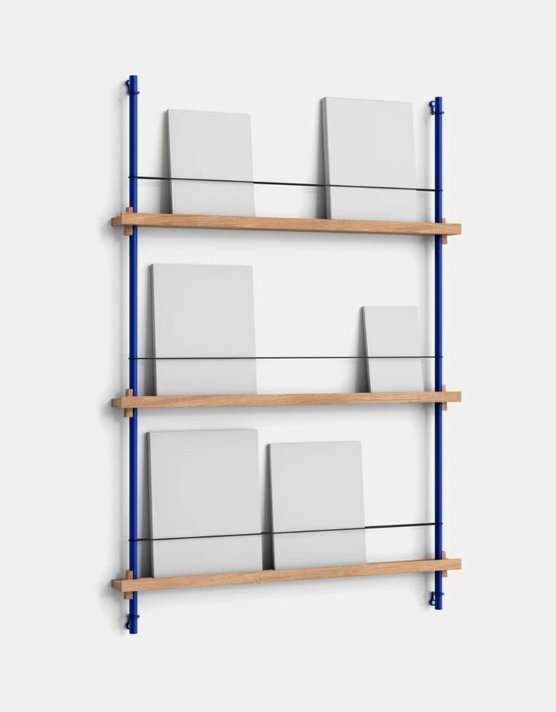 Moebe Moebe Magazine Shelving 123x85x7cm oak blue Moebe Moebe Magazine Shelving 123x85x7cm oak blue