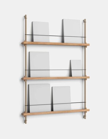 Moebe Moebe Magazine Shelving 123x85x7cm oak warm-grey Moebe Moebe Magazine Shelving 123x85x7cm oak warm-grey