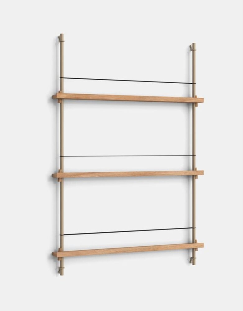 Moebe Moebe Magazine Shelving 123x85x7cm oak warm-grey Moebe Moebe Magazine Shelving 123x85x7cm oak warm-grey
