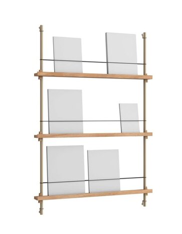 Moebe Moebe Magazine Shelving 123x85x7cm oak warm-grey Moebe Moebe Magazine Shelving 123x85x7cm oak warm-grey