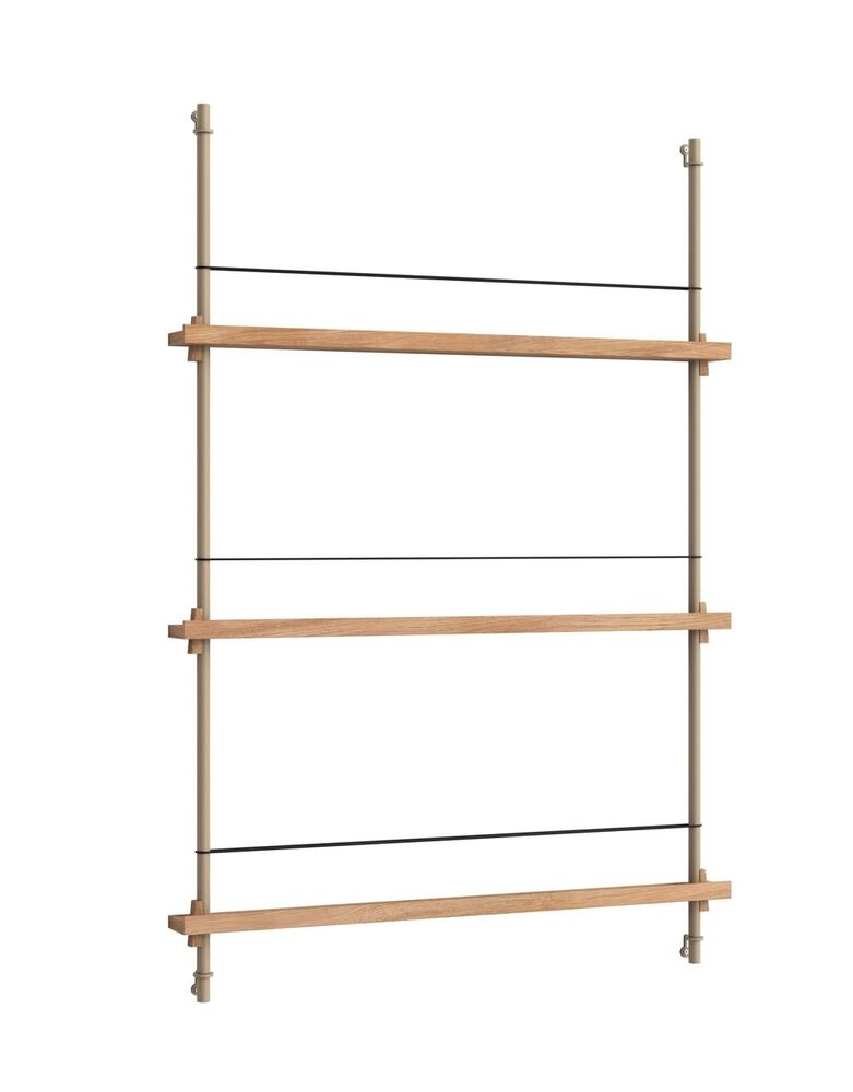 Moebe Moebe Magazine Shelving 123x85x7cm oak warm-grey Moebe Moebe Magazine Shelving 123x85x7cm oak warm-grey