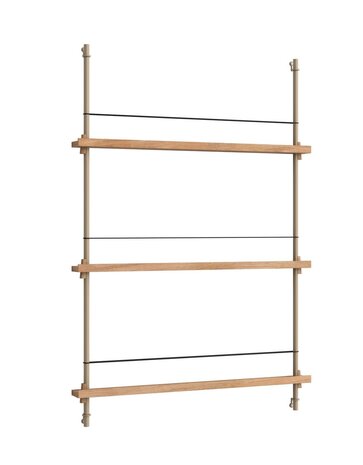 Moebe Moebe Magazine Shelving 123x85x7cm oak warm-grey Moebe Moebe Magazine Shelving 123x85x7cm oak warm-grey